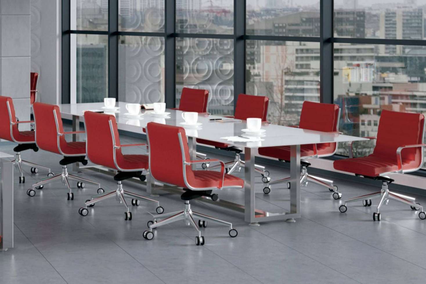 Una gran variedad de mesas de juntas y de reuniones está disponible en OfficeDeco