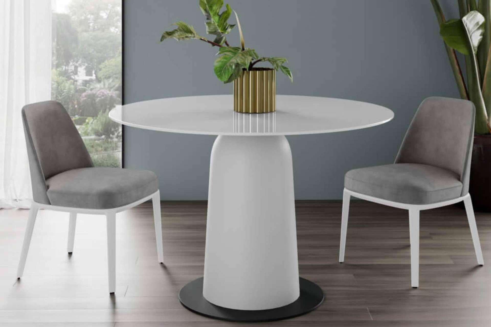 Home and Relax ofrece mesas redondas con tapa de cristal para comedores modernos y acogedores