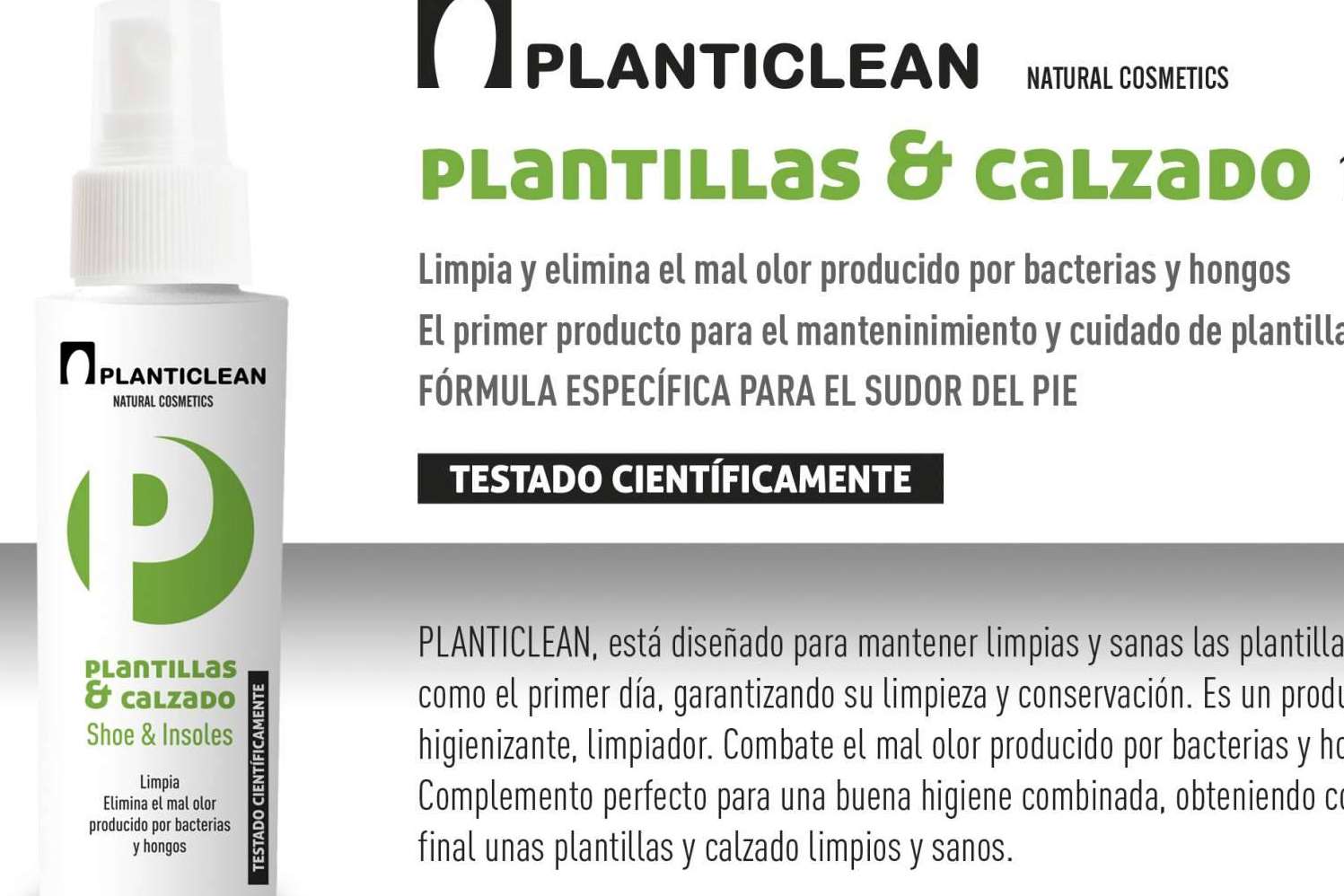 PLANTICLEAN 100 ml, uno de los primeros productos para el mantenimiento y cuidado de las plantillas y calzado