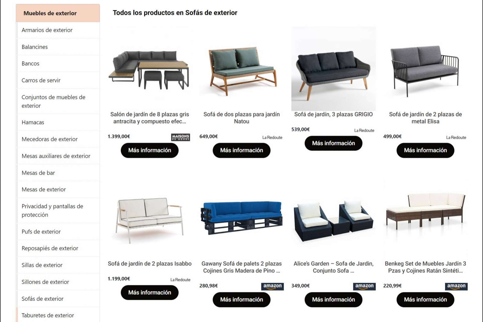 We Are Decor reúne en un mismo sitio web los catálogos de muebles de Amazon, Maisons du Monde, La Redoute y Leroy Merlín