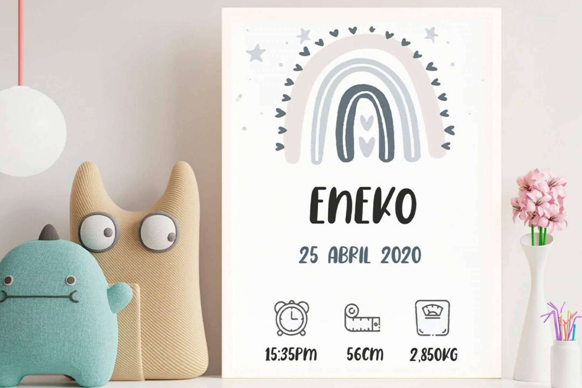 ¿Cómo son los lienzos personalizados para el nacimiento de un bebé de Ve Alma?
