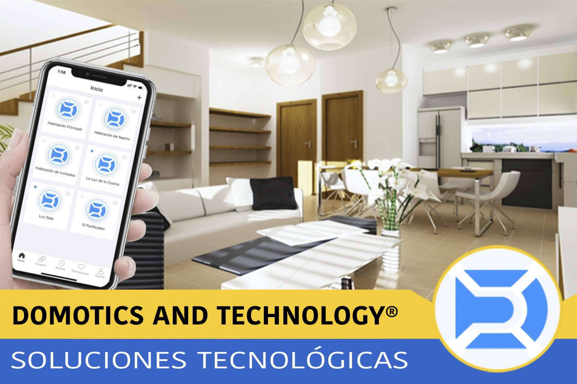 Espacios cómodos e inteligentes con la tecnología de Domotics and Technology