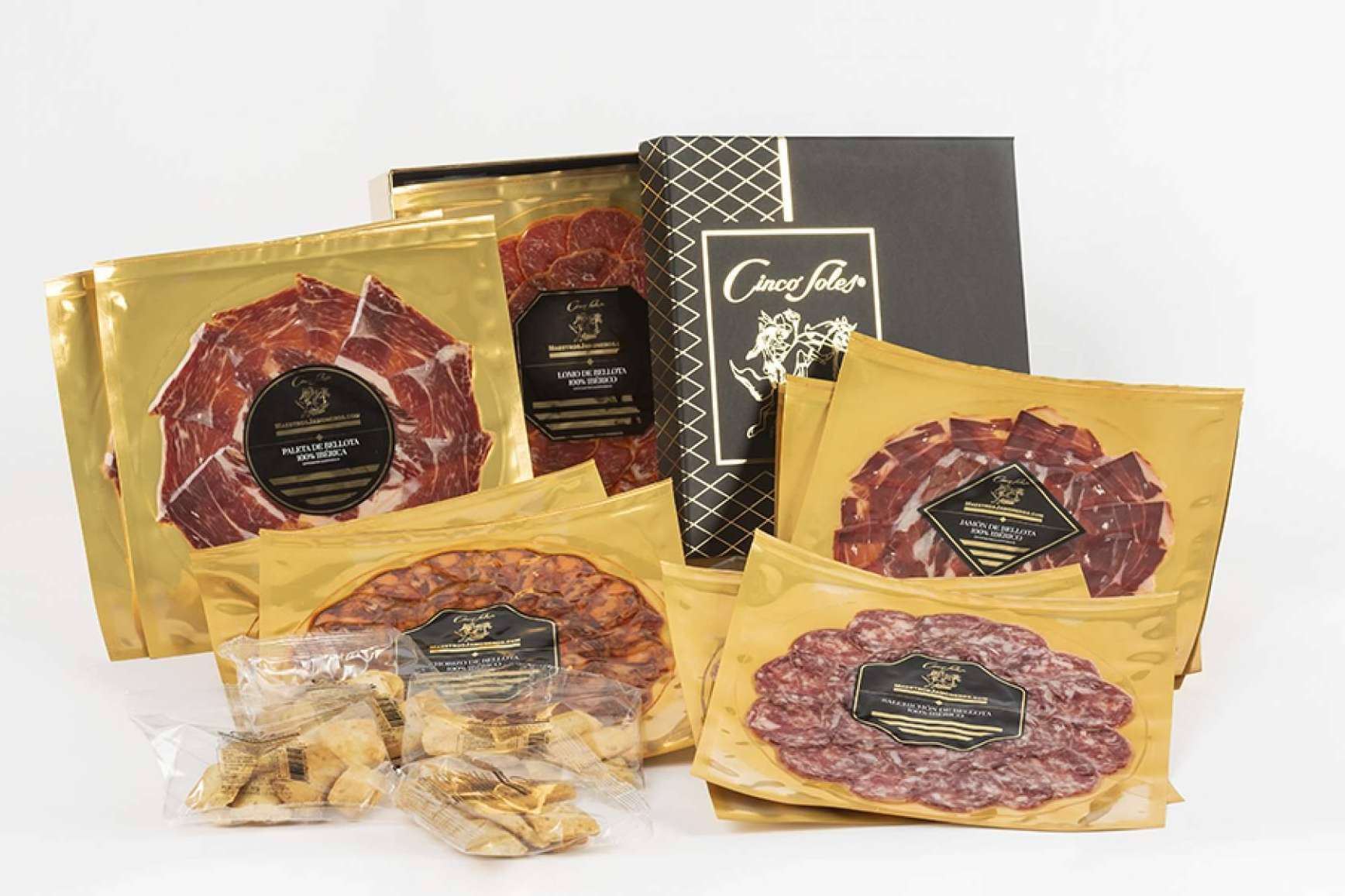 Lotes de Jamón de Bellota ibéricos cortado a cuchillo, por Maestros Jamoneros, uno de los regalos corporativos más buscados para esta Navidad