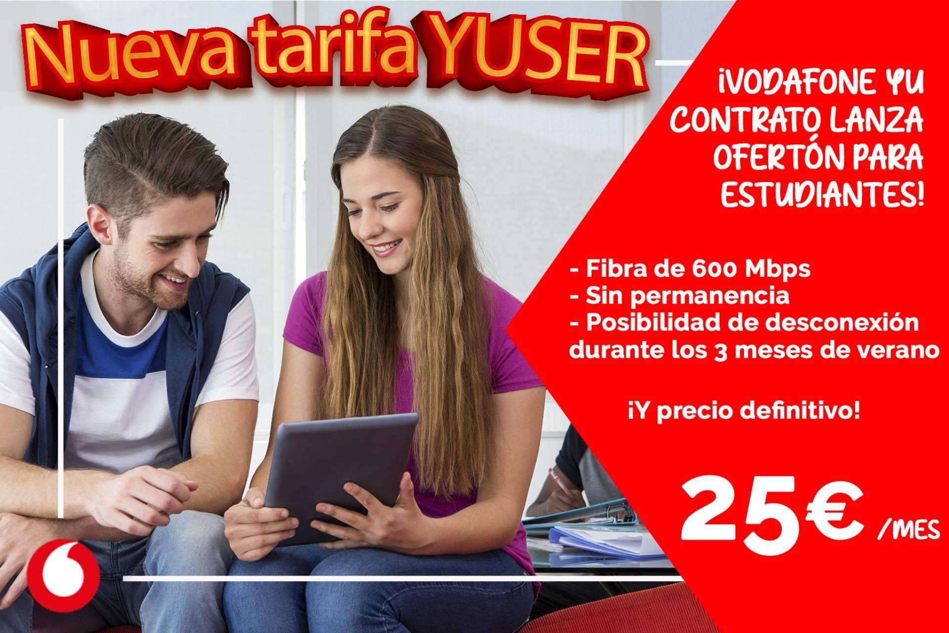 Oferta Fibra Yuser de 600 Mbps por tan solo 25 €, sin permanencia y precio definitivo