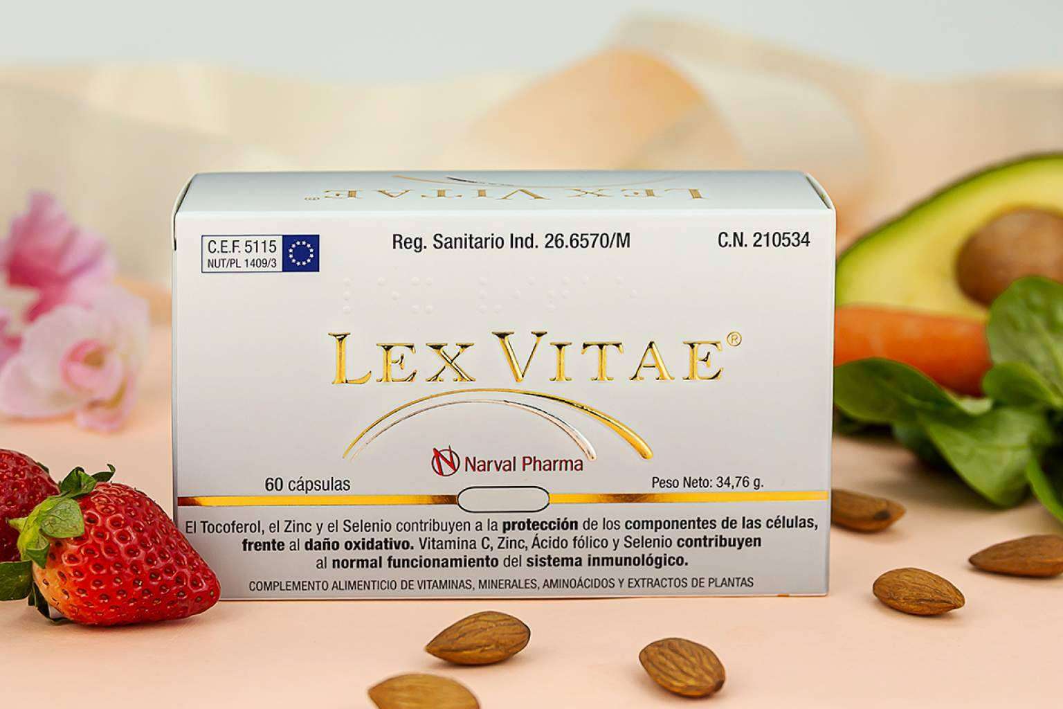 El antioxidante oral con ingredientes de origen natural de Narval Pharma es Lex Vitae