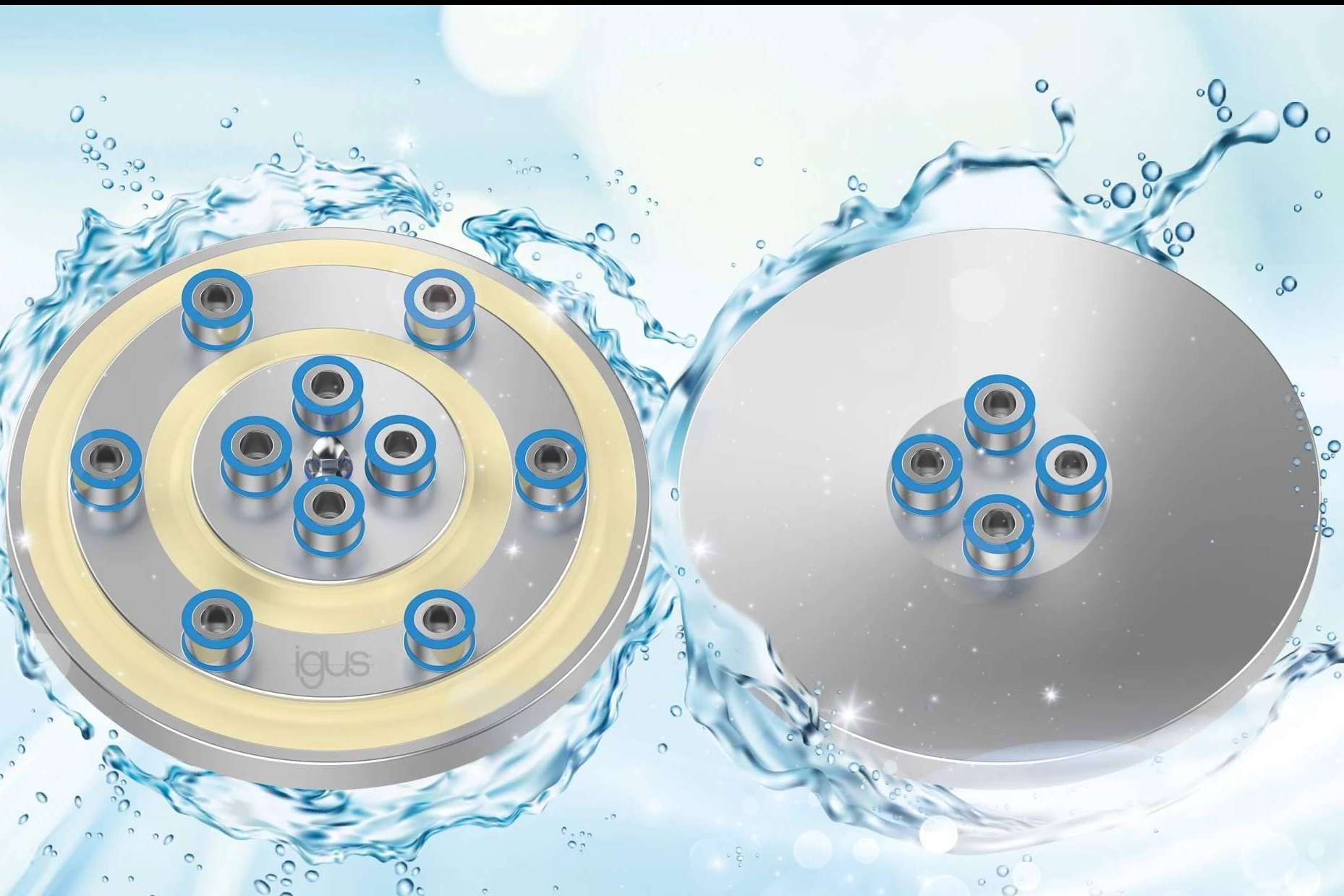 El plato giratorio (PRT) de diseño higiénico, uno de los productos más innovadores de igus