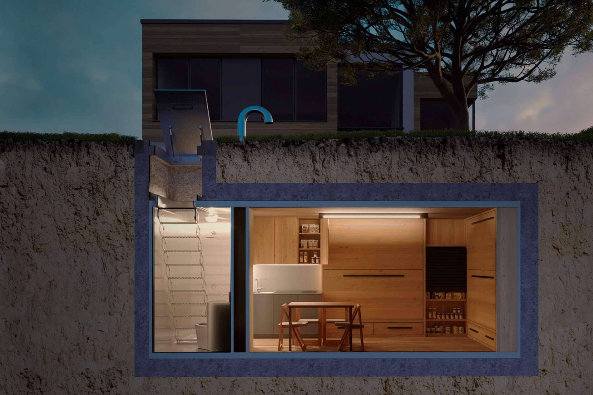 Construcción de habitaciones del pánico y búnkeres con Bunker World