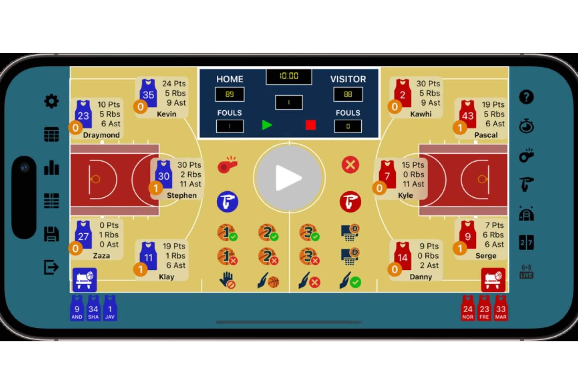 Convertir los partidos de baloncesto en auténticas experiencias estratégicas con Basketball Stats Assistant