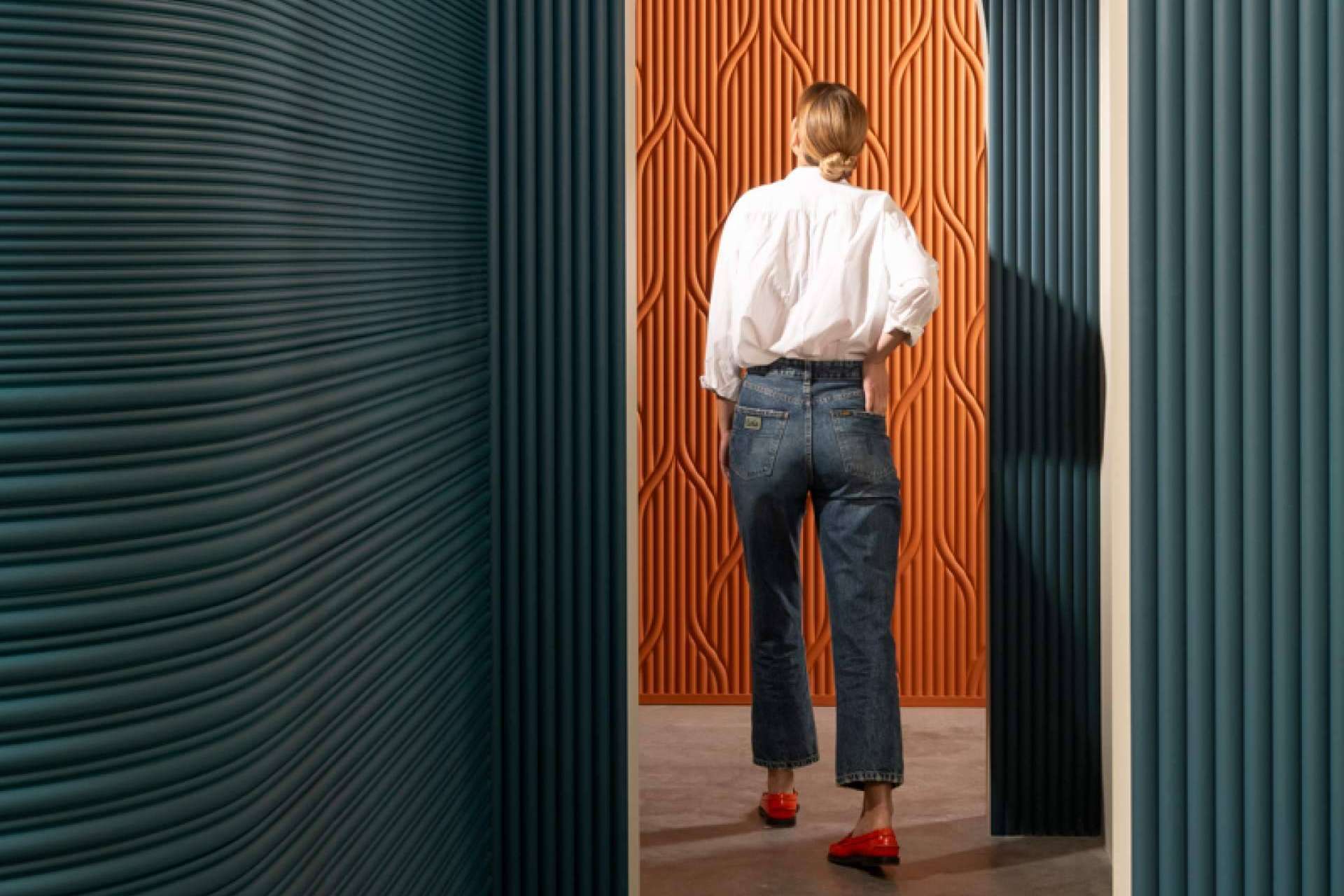 Interiorismo 3D con las paredes de la empresa Orac