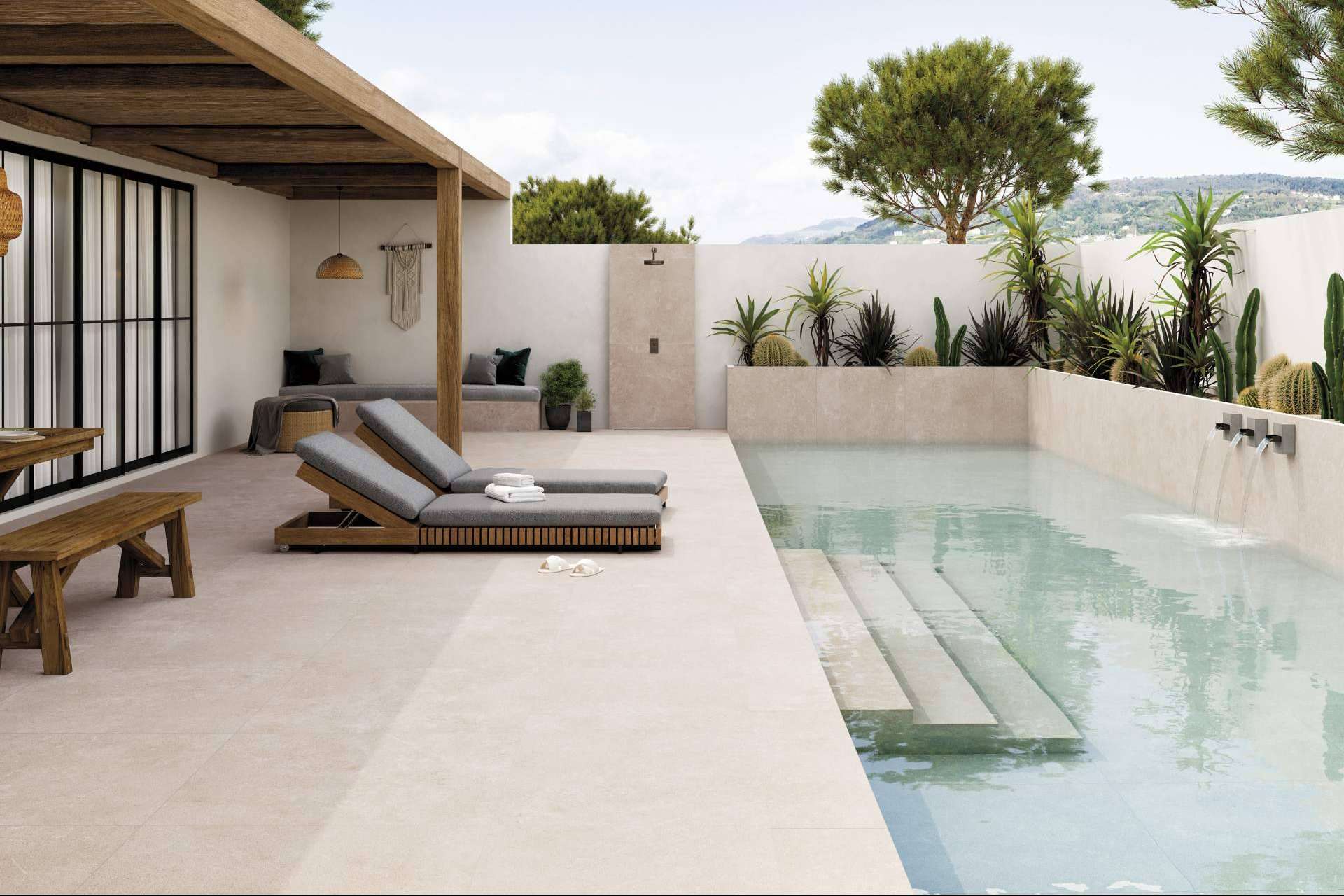 Interazulejo ofrece una amplia gama de gres porcelánico para piscinas