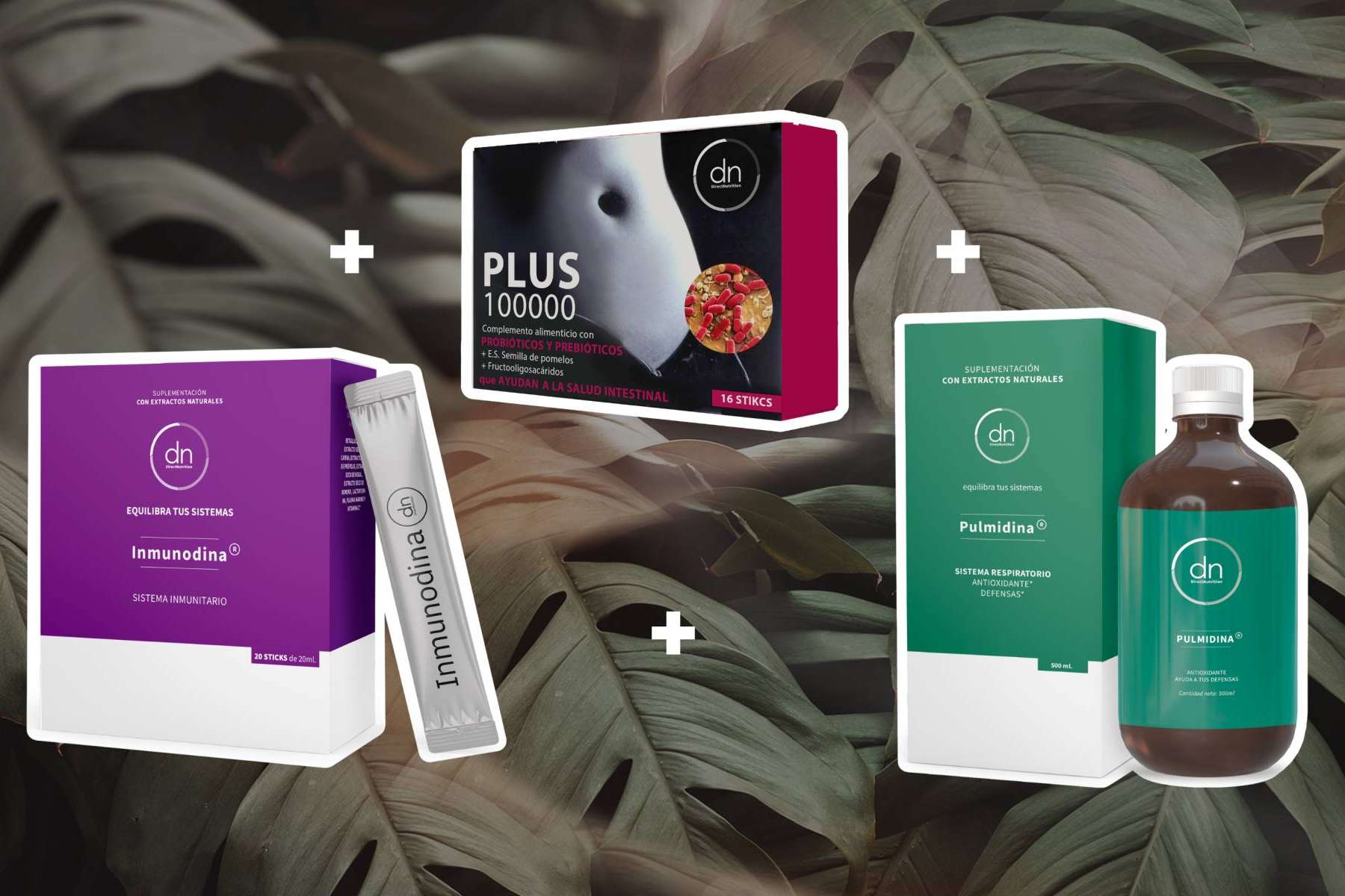 Pack de primavera de Direct Nutrition, refuerzo inmunitario con Inmunodina, Pulmidina y Plus 100.000