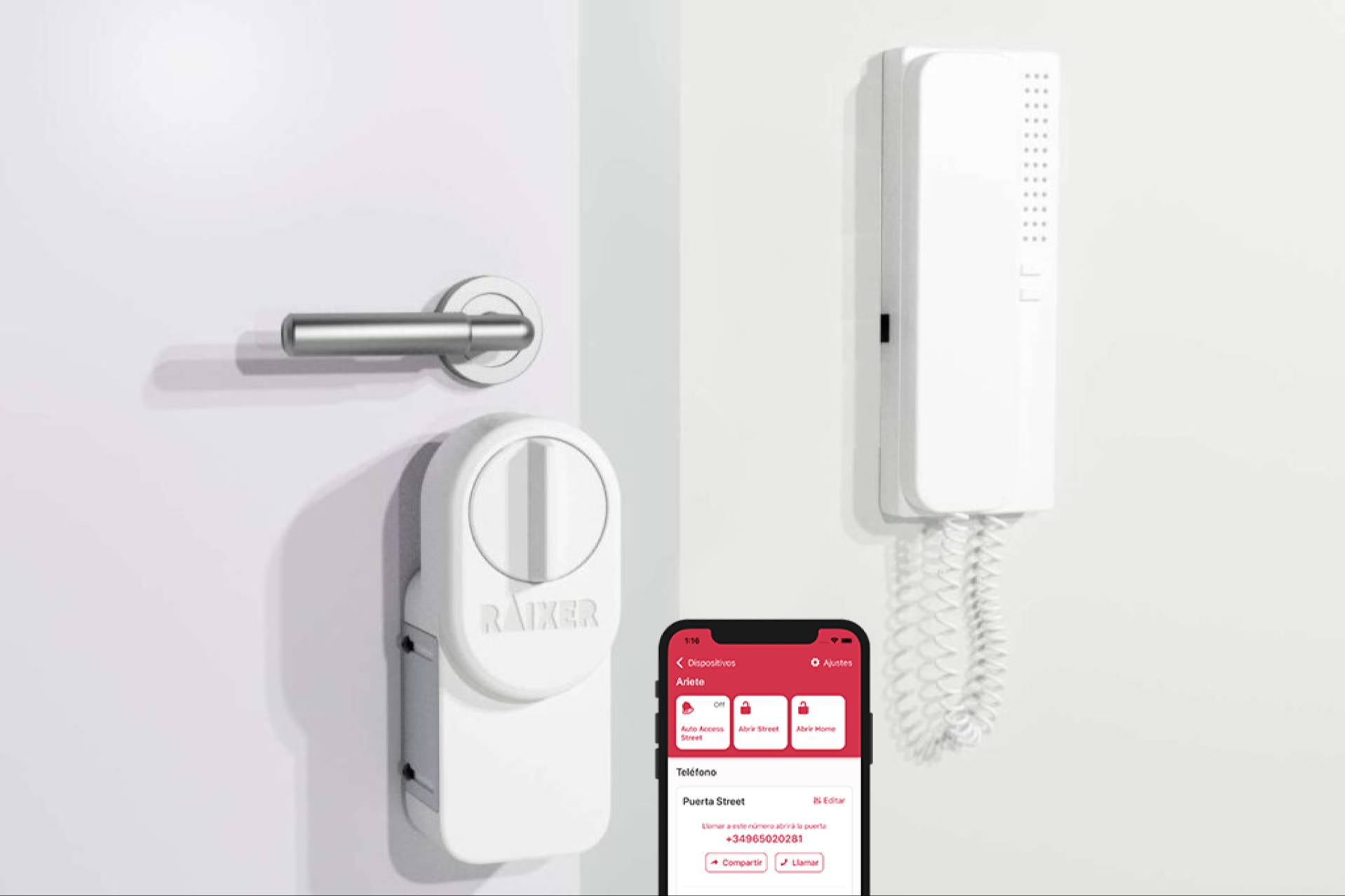 Raixer impulsa la cerradura inteligente para portales que permite abrir con app o llamada perdida
