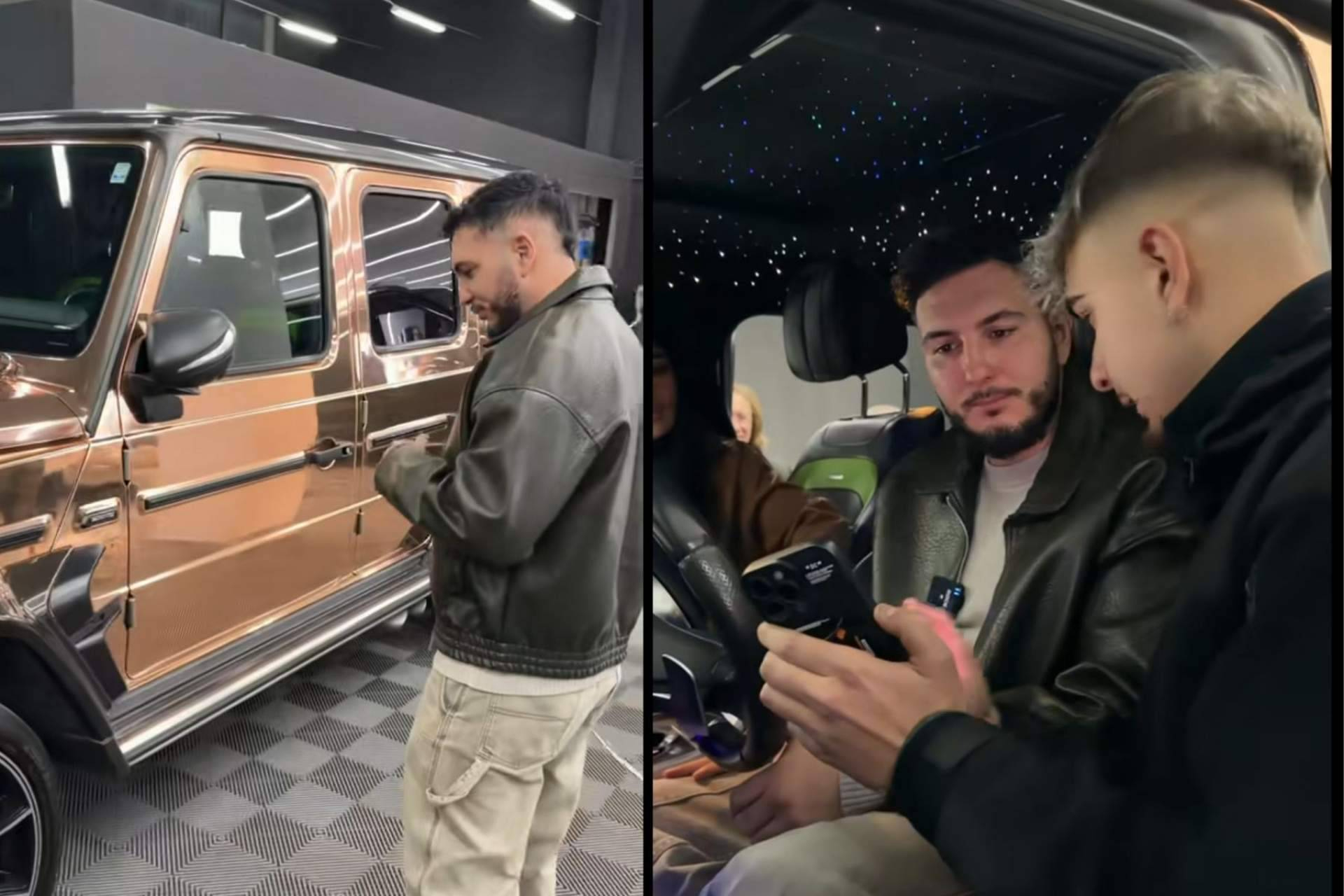 Omar Montes incendia las redes con su Mercedes Clase G de 'Oro Rosa'